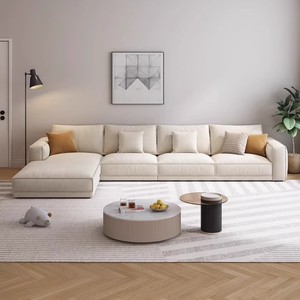 Italian Cotton &amp; Linen Fabric Reclining <strong>Sofa</strong> Set <strong>Foam</strong> Filled Modern Modular <strong>Sofa</strong> Bed with Wooden Legs for Living Room Hotel - Product Image 3