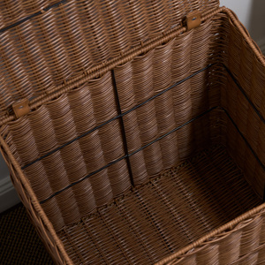 Joseph Rectangular Woven Resin Wicker <b>Laundry</b> Hamper 17.3 x 13.8 x 23.6 Espresso Brown - Product Image 3
