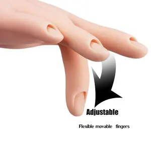 Réglable Nail Art Formation Main Pratique Amovible Doux Doigts Flexible Silicone Personnel Mannequin Main Pour UV Gel Formation