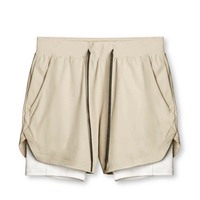 YIYI Sommer 2-in-1 Handy-Tasche Kordelzug Herren Polyester Laufshorts Atmungsaktive Tarnmuster Radfahr- und Fitness-Shorts für Männer Casual
