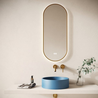 Smart Frameless Oval LED Bathroom Mirror with Handmade Modern Design Wall Mountable Copper Free Silver Glass
