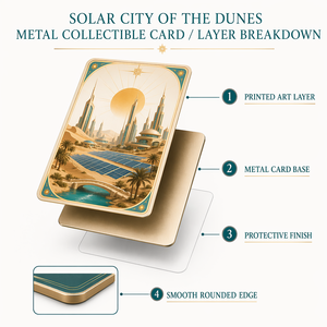 La Città Solare delle Dune: Set di Carte Collezionabili in Metallo Inciso Premium per Collezionisti Professionisti ed Appassionati di Fantascienza - Product Image 1