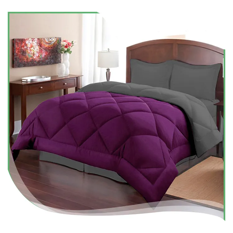 Wholesale home hotel modern queen bed designer comforter sets purple comforter bedding set