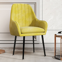 Chaise contemporaine de style mid-century pour salle à manger et salon, en velours, avec housse amovible et base en métal chromé