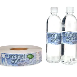 Plastic Bottle Label Printing Hot Selling Custom Round Adhesive Waterproof Synthetic Paper Water Bottle Printing Label Roll Stickers