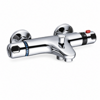 Robinet thermostatique mural en laiton MK316 pour bain et douche, finition chrome poli, mitigeur de contrôle de température