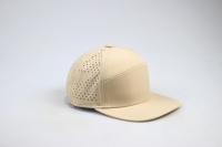 Casquette de baseball respirante à 6 panneaux, fabriquée sur mesure, de haute qualité, avec trous perforés, en nylon, ajustée, avec patch en caoutchouc, élégante