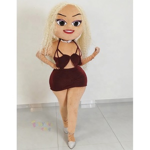 Disfraz de Mascota Personalizable Impreso en 3D de Chica Bailarina Sexy, Supermodelo, Lencería, Stripper, Personaje Femenino con Cabello Rizado <span class=keywords><strong>para</strong></span> <span class=keywords><strong>Halloween</strong></span> - Product Image 3