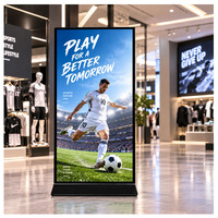 Kiosque interactif Android 85 pouces à écran frontal intégral, design visuel, WiFi, USB, affichage vidéo pour intérieur, flexible