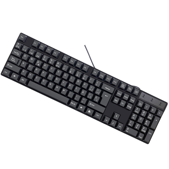 BIOJEE K1800 Standard USB Interface 104-key French Layout Wired Keyboard for Notebook Desktop Computer