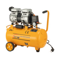 Machine portable sans huile 24L pour la peinture par pulvérisation, le pompage et le nettoyage 750W Mini Compresor De Aire Portatil