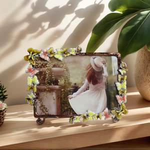 XinZhiRun Real <span class=keywords><strong>Butterfly</strong></span> Metall Foto rahmen 4x6 5 x7in, Natur inspirierte Wand kunst für Home Office Dekor - Product Image 2