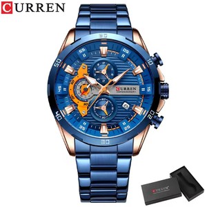 Orologio da Polso Curren 8402 di Lusso Retrò in Acciaio Inossidabile al Quarzo, Stile Business Antico Sportivo alla Moda Semplice e Affascinante per Coreani con Scatola - Product Image 2