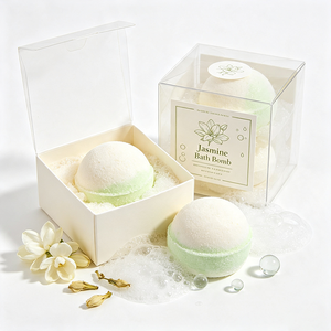 Bombe de bain au jasmin naturel, parfum longue durée, hydratante pour la peau, relaxante, boule de bain moussante <span class=keywords><strong>SPA</strong></span> - Product Image 5
