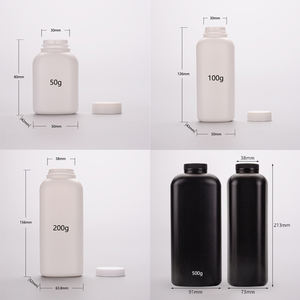 Bouteille de poudre de toner 50g 100g 200g Bouteille de poudre de talc de forme carrée ronde en PE avec couvercle tamis Vente en gros - Product Image 4
