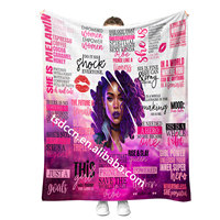 2024 nouveauté conception personnalisée imprimé affirmations positives inspirant femme noire flanelle jeter couverture pour lit