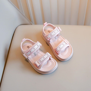 Sandalias de Verano para Niñas, con Punta Abierta, Diseño Floral, Color Sólido, Antideslizantes, Ajustables, Estilo Princesa, Zapatos de Playa para Niños - Product Image 6