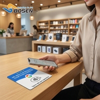 Etiqueta NFC Acrílica Personalizada de 120x120mm NTAG213 para Mesa, Tarjeta de Redes Sociales con Reseñas de Google, Disponible en Stock