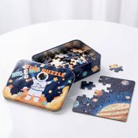 Puzzle portable en métal, dinosaures, animaux spatiaux, princesses, véhicules, dessins animés, jeu d'association, jouet éducatif Montessori pour les voyages
