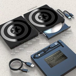 Lecteur optique <span class=keywords><strong>portable</strong></span> 7-en-1 USB3.0 type-c pour ordinateur <span class=keywords><strong>portable</strong></span> Windows lecteur CD <span class=keywords><strong>DVD</strong></span> RW avec emplacements pour carte SD TF <span class=keywords><strong>graveur</strong></span> de <span class=keywords><strong>DVD</strong></span> externe - Product Image 2