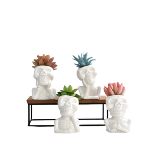 <span class=keywords><strong>Maceta</strong></span> suculenta <span class=keywords><strong>Maceta</strong></span> de cerámica de Halloween Porcelana blanca Personaje de dibujos animados Personalidad <span class=keywords><strong>Calavera</strong></span> <span class=keywords><strong>Maceta</strong></span> - Product Image 1
