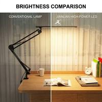 Lampe de bureau LED contemporaine, alimentation CA, 95 CRI, métal, pliable, anti-éblouissement, commande par bouton rotatif, écologique, à intensité variable, réglable