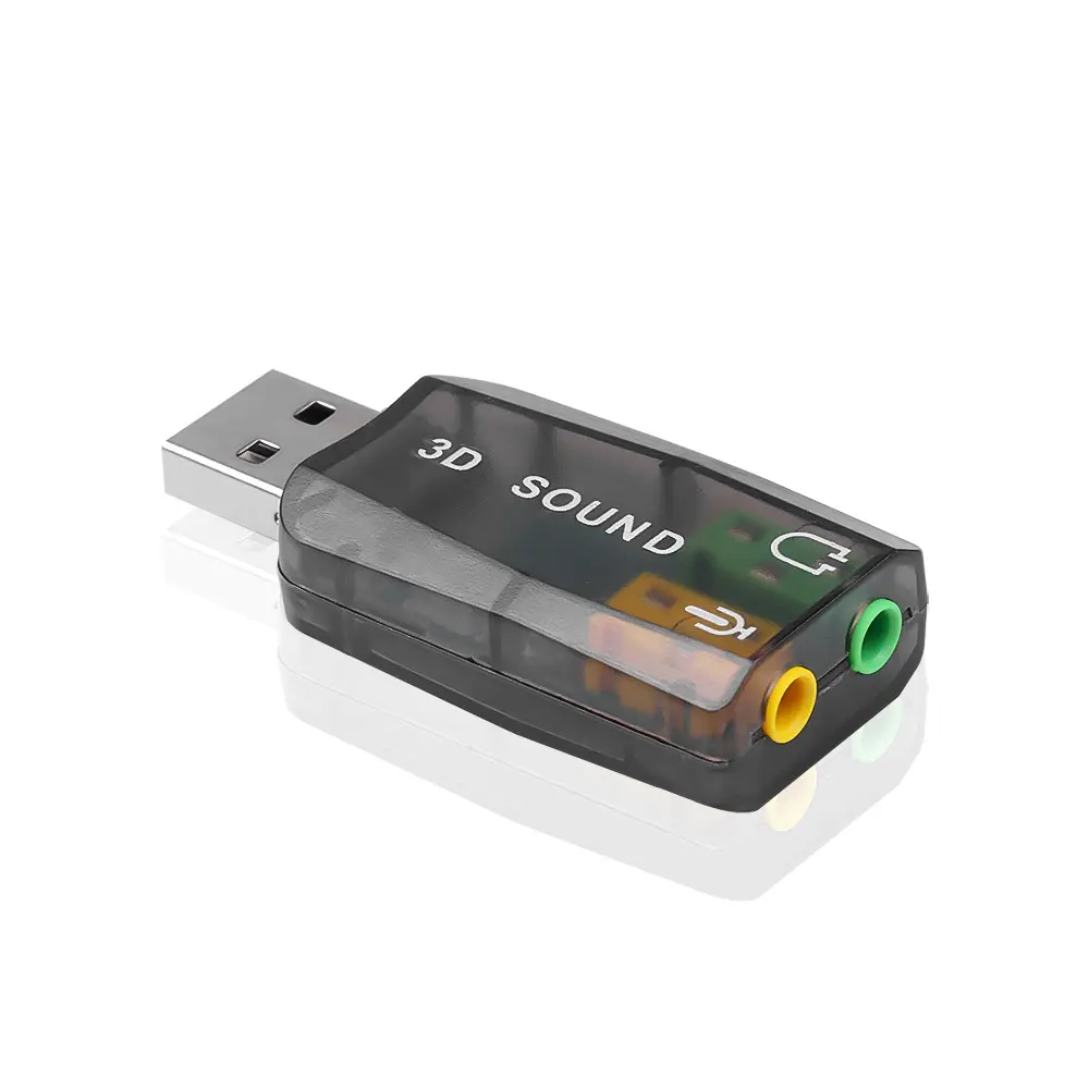 Kartu Suara USB Eksternal Mini, Adaptor Kartu Audio 5.1 Saluran 3.5Mm Speaker Mikrofon Antarmuka Earphone untuk PC Komputer