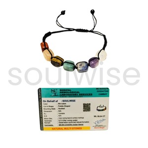 Pulsera de hilo curativa de los siete chakras, ajustable, con cristales para la paz, el bienestar, el equilibrio emocional y la claridad mental. - Product Image 2