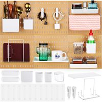 Panneaux perforés en bois massif pour rangement mural, organisateur 4 pièces pour accessoires d'artisanat