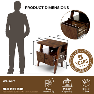 Muebles de Dormitorio Modernos de Vietnam, Mesita de Noche de Madera de Alta Calidad, Modelo MD11, Muebles para el Hogar OEM - Product Image 5