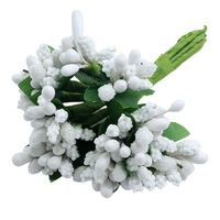 12 pièces/bouquet 144 pièces baies de fête fleur artificielle étamine fil tige sucre mariage feuilles étamine pour la décoration de boîte de mariage