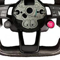 Volant en cuir et fibre de carbone personnalisé pour Volkswagen VW Golf 5 6 7 6R MK6 MK7 GTI, nouvelle version améliorée avec bouton de démarrage