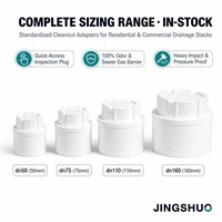 Adaptateur de nettoyage de tuyaux en PVC-U robuste DN50 à 160 mm, bouchon d'accès fileté pour inspection des égouts et drainage