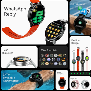 นาฬิกาอัจฉริยะ DF M11 GTR15 ChatGPS หน้าปัดกลม AMOLED รุ่นใหม่ พร้อม AI - Product Image 3