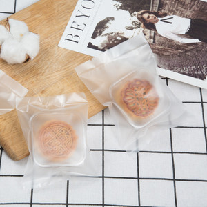 Frosted Transparent Mooncake Bags 100Pcs Food Grade Three Side Seal BOPP Plastic Bag For Pastry Packaging - Product Image 2