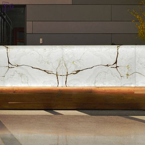 Mostrador de Recepción Moderno Personalizado con Luz LED para Hotel, Centro Comercial u Hospital, con Mármol Corian, Diseño de 5 Estrellas - Product Image 2