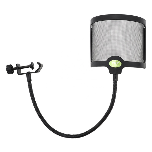 Microphone PopFilter with U Windscreen Metal Shield Plastic Material for Studio Recording