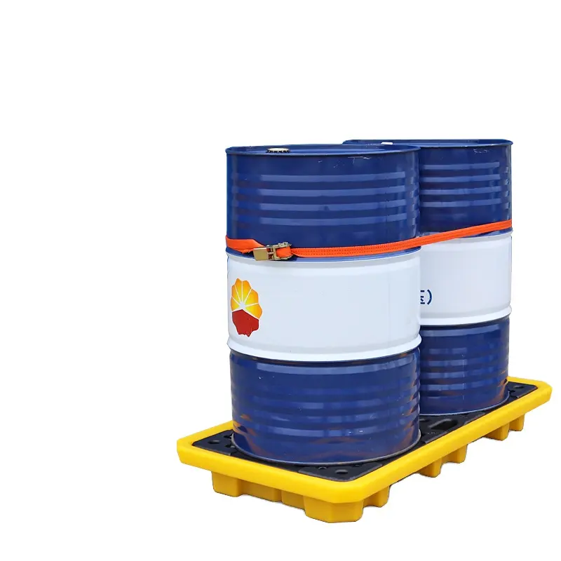 High Quality 1300*690*150 Chemical Drum Plastic Pallet Spill Pallet Oil Drum 2 Drum Spill Tray 