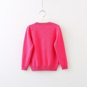 Suéter Cárdigan Infantil Estilo Coreano Color Rosa con Lentejuelas y Puntos de Fábrica China - Product Image 3