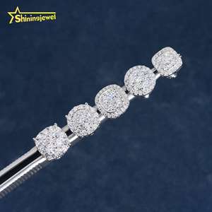 अमेरिका के स्थानीय गोदाम स्क्रू बैक कान स्टड में पांच ओपिटोनों 925 चांदी हिप हॉप गहने vmissanite स्टड इयररिंग्स - Product Image 6