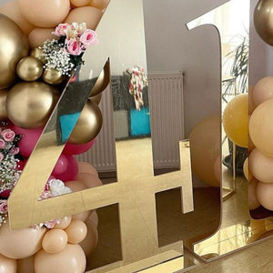 Decoración del banquete de boda 3Ft grande 3D oro Metal acrílico marquesina letras y números 50 tamaño personalizado oro rosa espejo Moq uno - Product Image 4