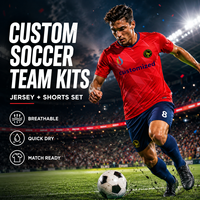 Ensemble de maillots et shorts de football personnalisés, uniformes d'équipe personnalisés, respirants, à séchage rapide, vente en gros pour les clubs et les écoles avec nom et numéro