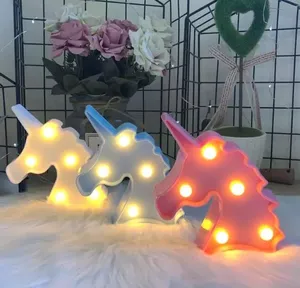 Một Loạt Các Cô Gái Trang Trí Phòng Ngủ Động Vật Mô Hình Đèn Dễ Thương Unicorn Shape 3d Neon Night Light