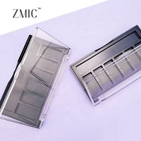 Palette de fards à paupières 6 couleurs avec couvercle transparent, palette de maquillage vide pour blush et illuminateur, palette rectangulaire en plastique pour poudre mate et correcteur