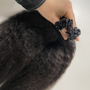 <span class=keywords><strong>Prix</strong></span> de gros usine Cheveux humains bruts K Tips, ondulés cambodgiens, noir naturel, pointe plate en kératine, cuticules alignées, cheveux bruts vietnamiens - Product Image 5