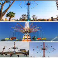 Manèges de fête foraine, équipement de parc d'attractions extérieur coloré, tour de balançoire aérienne, attraction palpitante, balançoire rotative 30-43m 32-36P CE
