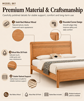 Lit superposé moderne en bois d'orme massif de style chinois avec tiroirs, lit double Queen Size, tête de lit haute, confortable pour la chambre à coucher
