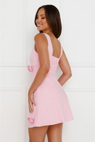Mini robe sexy pour femme Robe à fleurs 3D de luxe Robe d'été très vendue Rose bébé