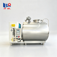 Réservoir de refroidissement horizontal pour lait de 500 L avec agitateur, isolation PU, réservoir de stockage de lait cru, machine laitière