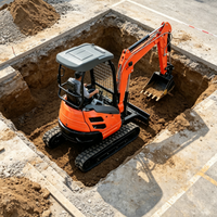 Mini-excavatrice haute performance de 2,5 tonnes, petite pelle hydraulique avec lame de bulldozer à vendre